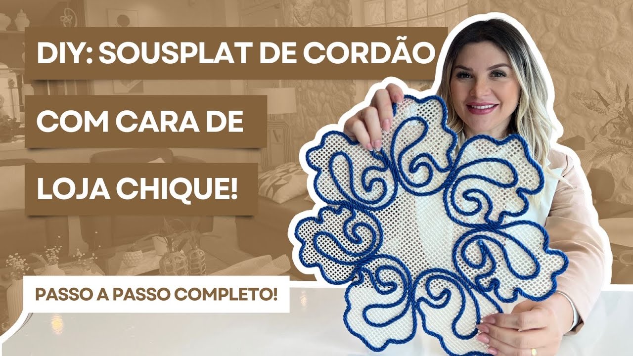 Aprenda a Fazer um Sousplat Lindo Usando Cordão!
