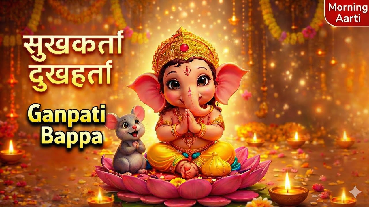 Sukhkarta Dukharta | Ganpati Bappa Morya | Morning Ganesh Aarti for Peace & Happiness