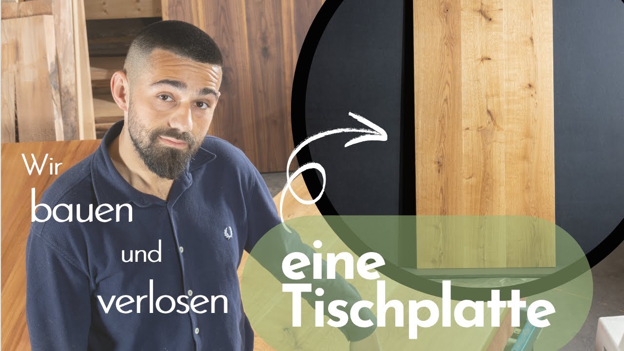 Tischplatte aus Eichenholz Ulmenholz und Kirschholz herstellen mit Gewinnspiel