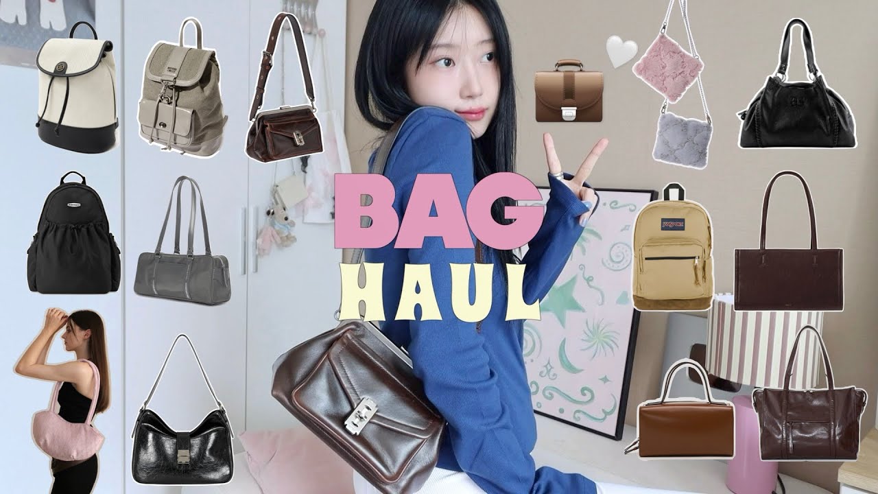BAG HAUL. 봄•새학기 준비 뉴가방—̳͟͞͞♡ 갓성비 가방부터 2~30만원 대 가방까지! 보부상백 미니백 키링••💼🤍 (가방이벤트!🎁 광고x)
