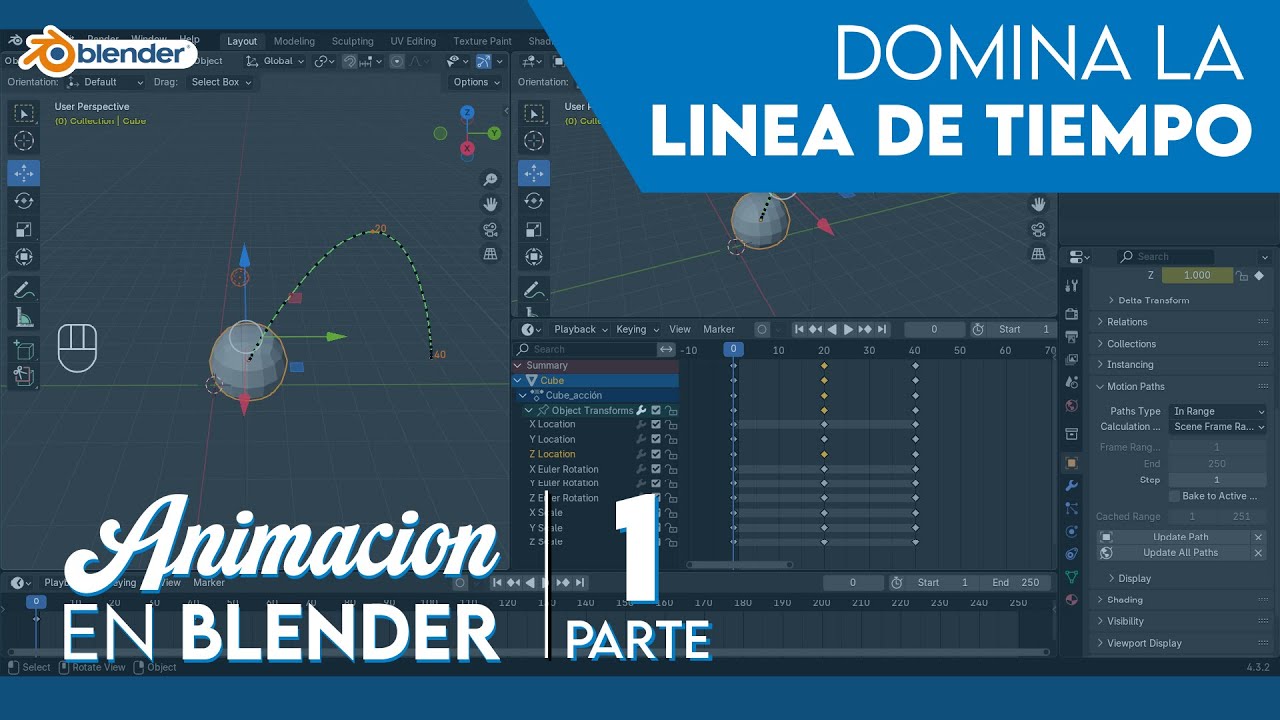 DOMINA LA LINEA DE TIEMPO - ANIMACION EN BLENDER - PARTE 1