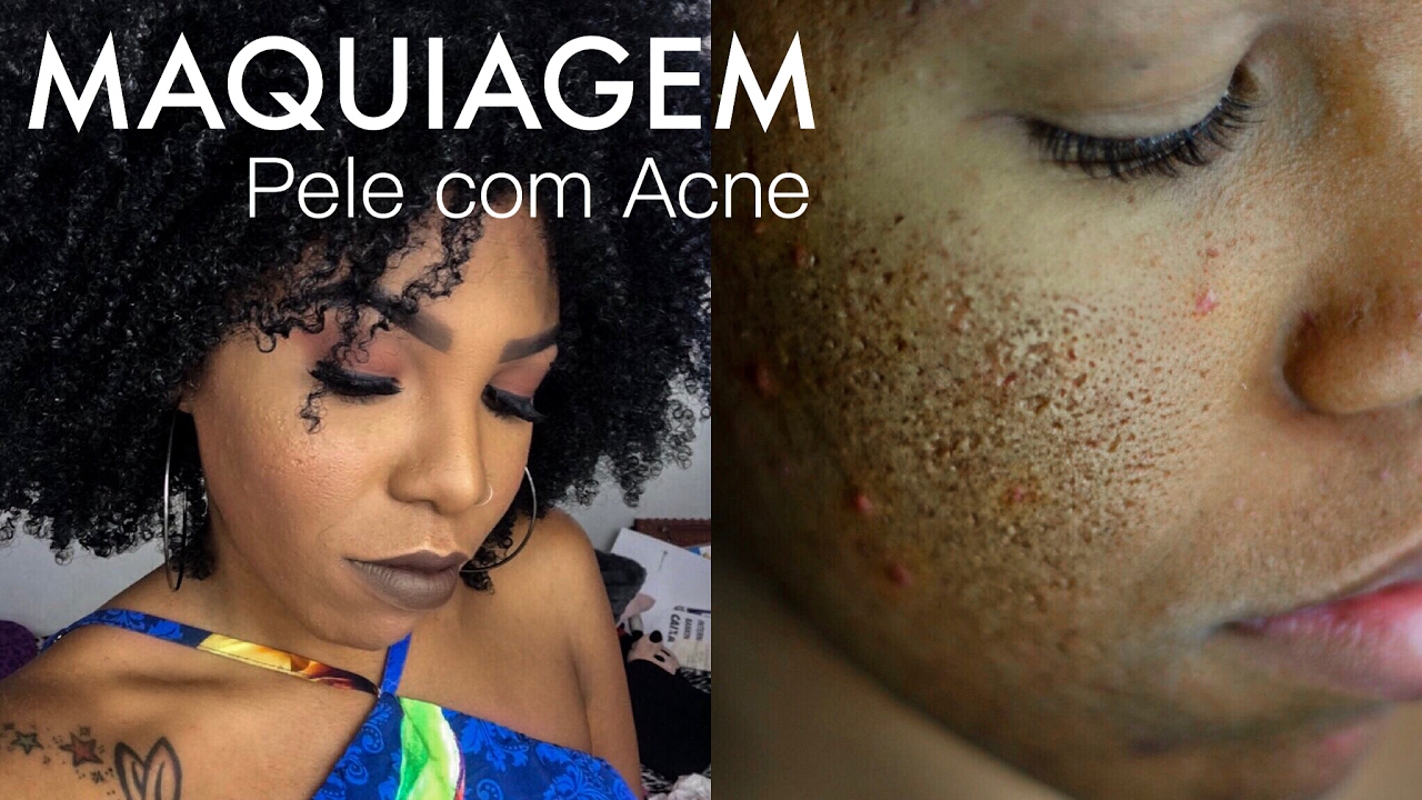 MAQUIAGEM PARA ESCONDER ESPINHA E MANCHAS, PELE NEGRA, REBOCO REFORÇADO - Por Luany Cristina