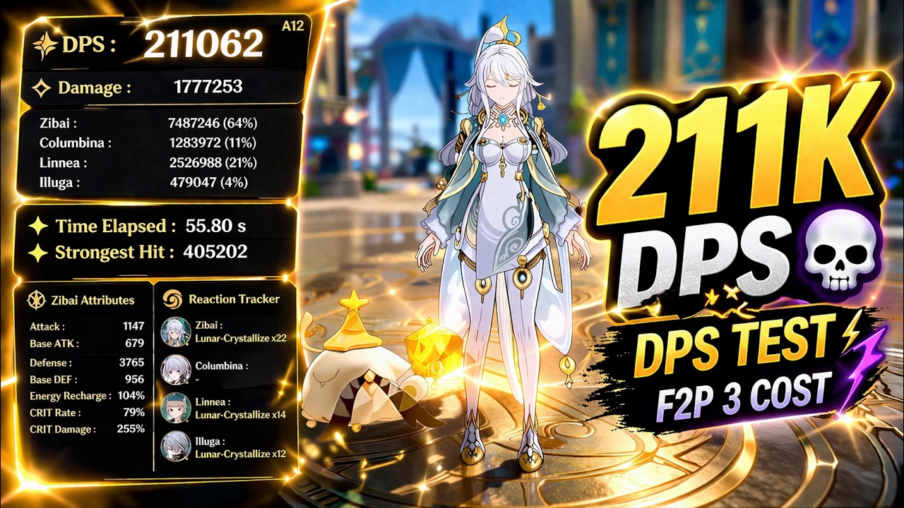 💀 211K DPS на тестовом манекене!? Сборка с Зибаем и Линнеей за 3 стоимости для игроков без доната...