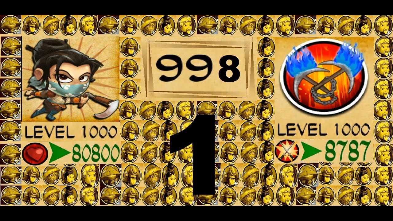 Samurai vs Zombies defense 2 - Kunoichi level 1000, Blades Level 1000, Wave 998