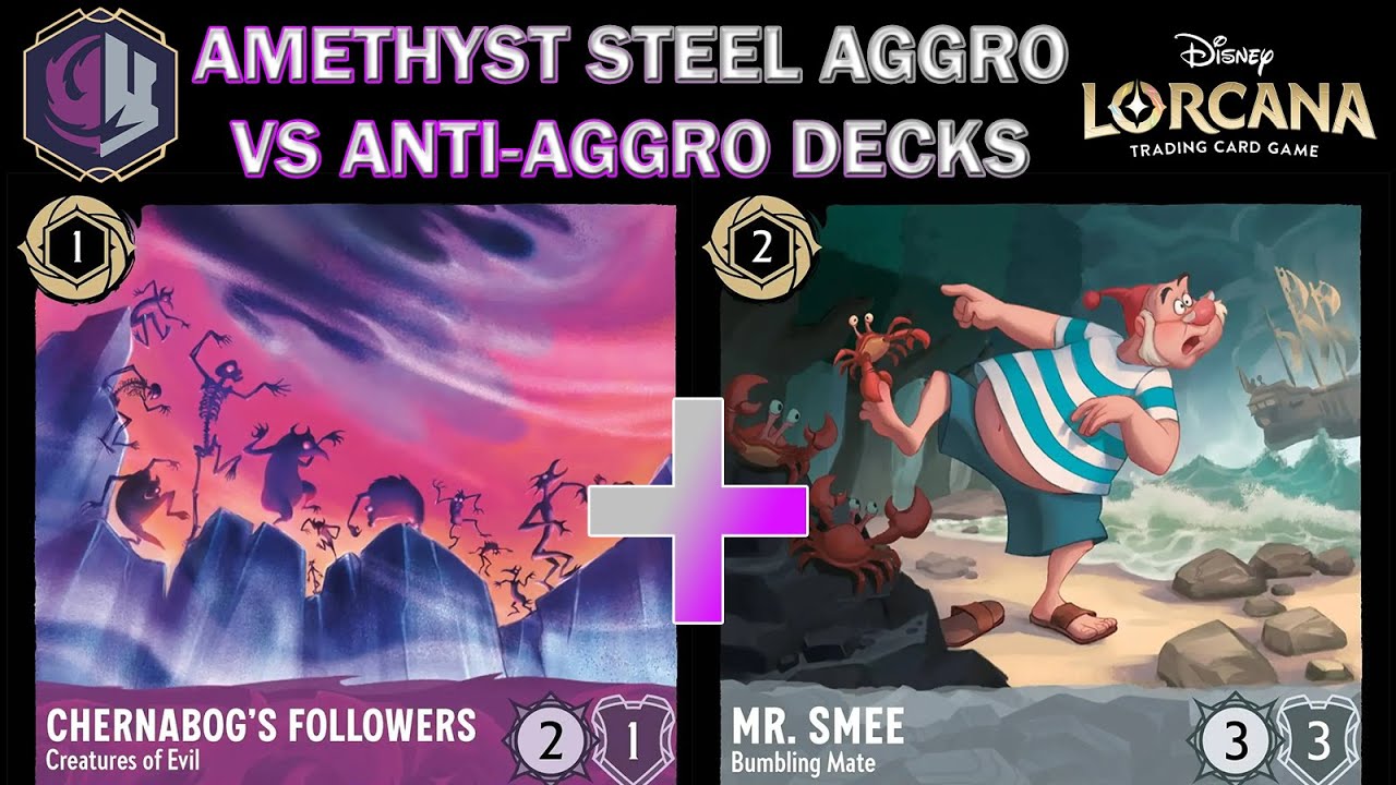 🟣🔘 AMETHYST STEEL AGGRO MIDRANGE CAN EVEN OVERCOME ANTI-AGGRO DECKS - Disney Lorcana Gameplay