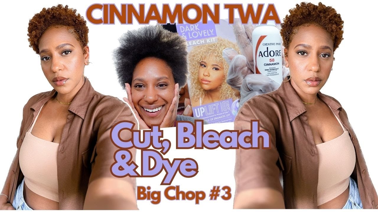 Watch Me Cut + Bleach + Dye My Natural Hair Cinnamon Ginger | TWA Pixie Cut