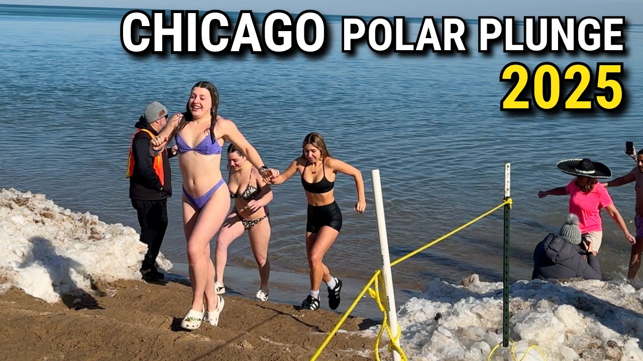 Chicago Polar Plunge 2025 - Oak Street Beach on Saturday | January 25, 2025 | 4K Video
