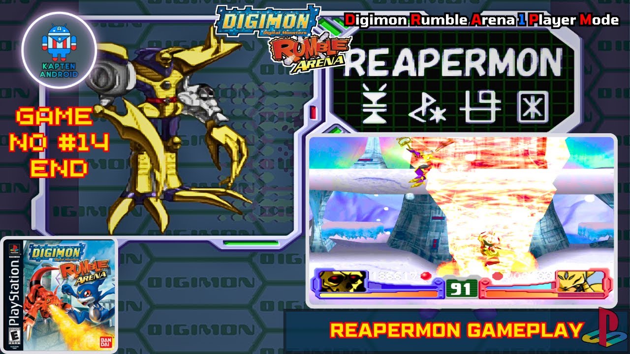 Digimon Rumble Arena PS1 - Reapermon Gameplay