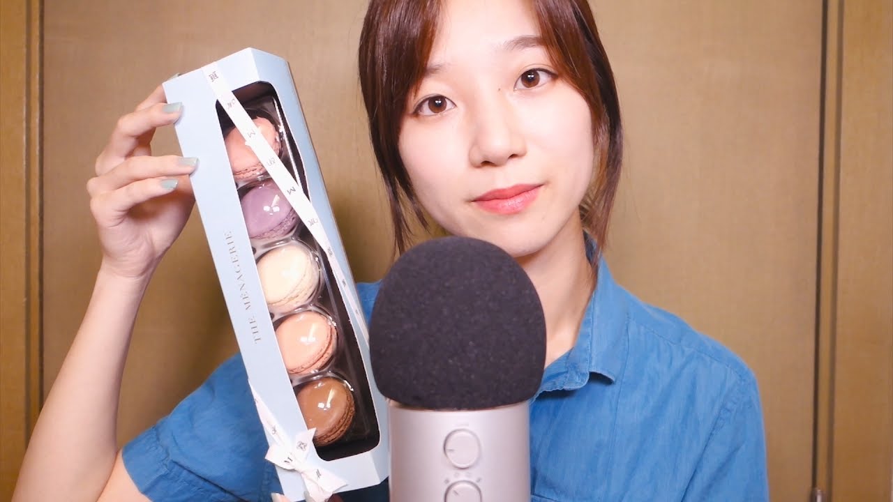 ASMR 속삭이는 마카롱 탭핑 & 이팅 사운드 / ASMR Korean Macaron Tapping & Eating Sound