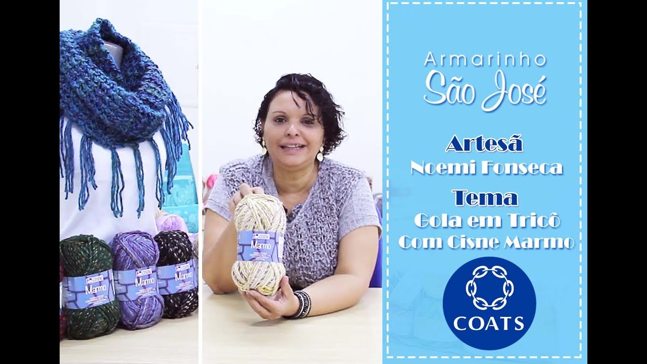 Receita de Gola em Tricô Lã Cisne Marmo com Noemi Fonseca