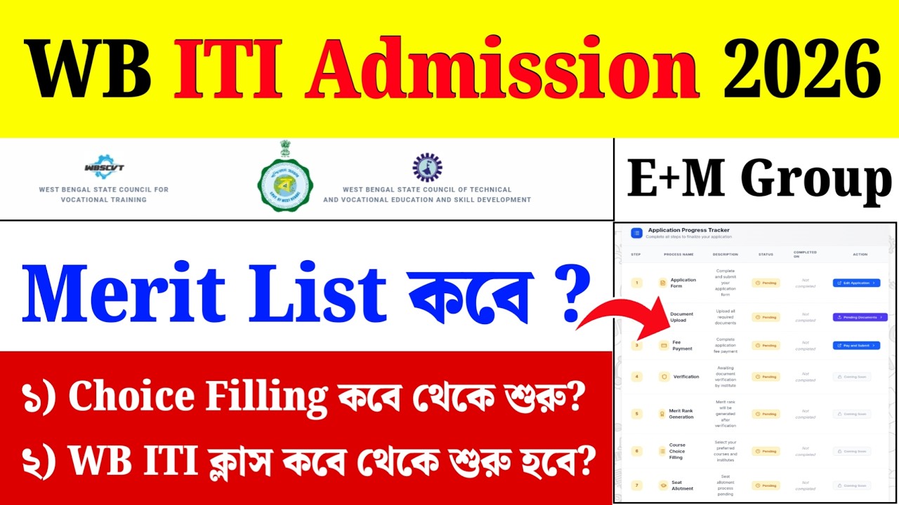 WB ITI Merit List 2026| WB ITI Admission New Update| ITI Choice filling 2026