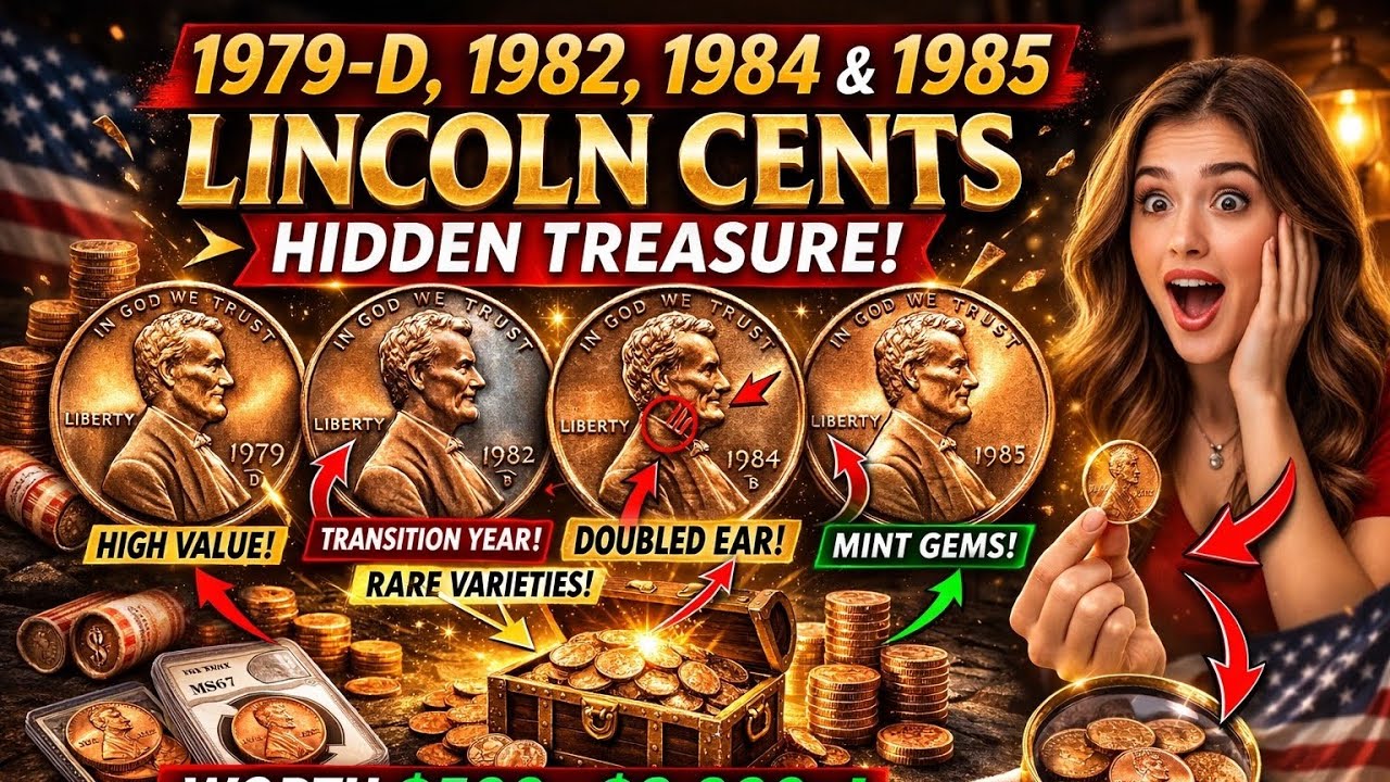 Hidden Treasure Pennies 💰 | 1979-D, 1982, 1984 & 1985 Lincoln Cents Worth Big Money!
