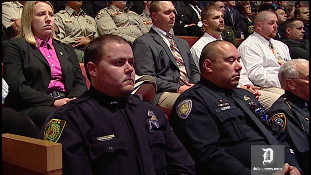 Friends and Family say goodbye to DART officer Brent Thompson