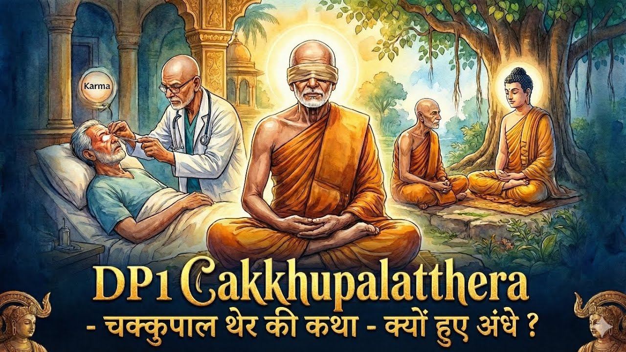 कर्म का फल कभी पीछा नही छोड़ताः चक्कुपाल थेर की कथा -क्यों हुए अंधे ?| Dhammapada Verse 1 yamakvaggo