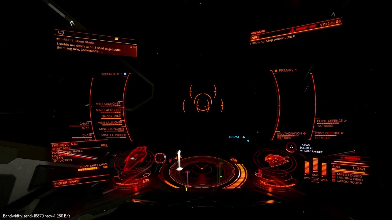 PvP Miner Federal Gunship vs The Galaxy at Maia CG (Elite Dangerous)