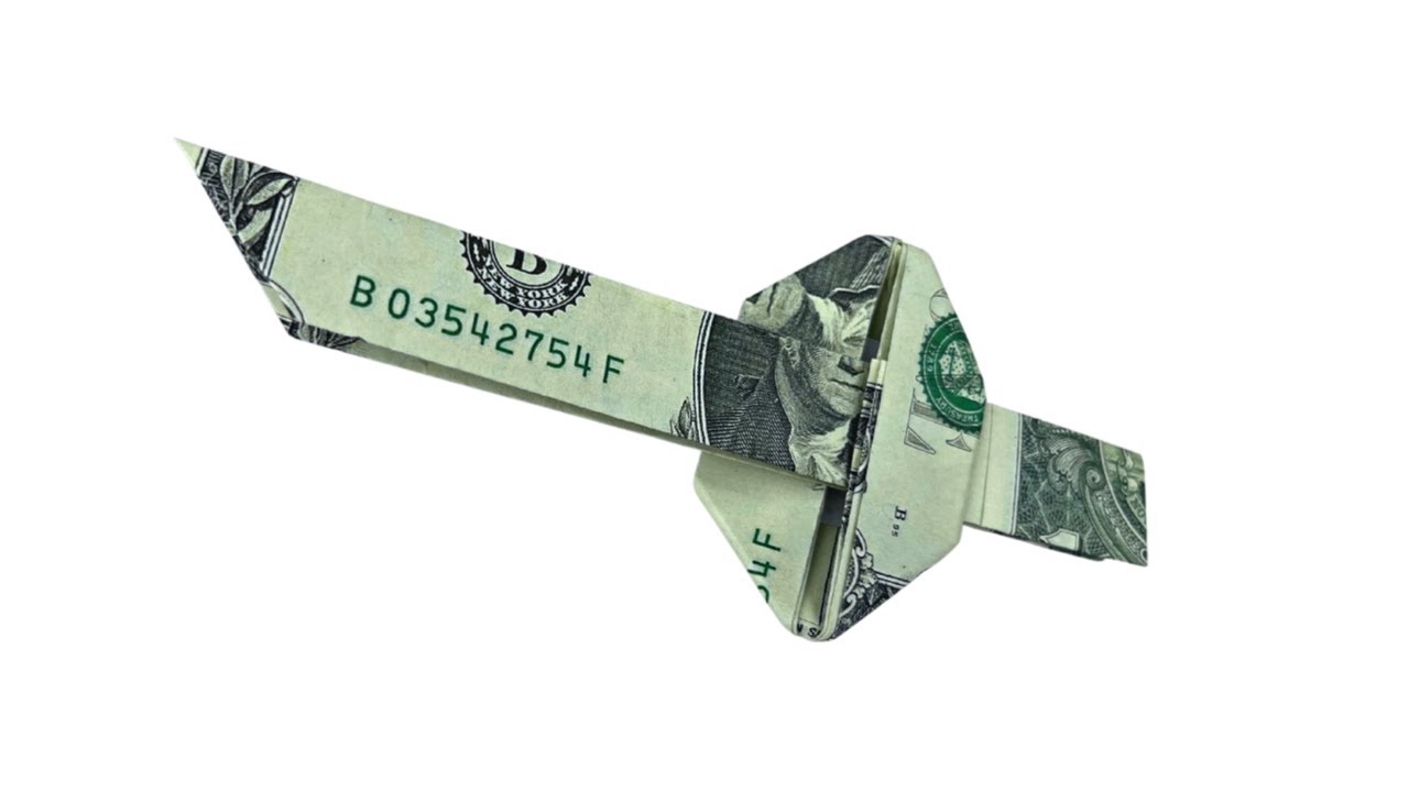 Money Origami SwordTutorial - Fold A Sword from A Dollar Bill