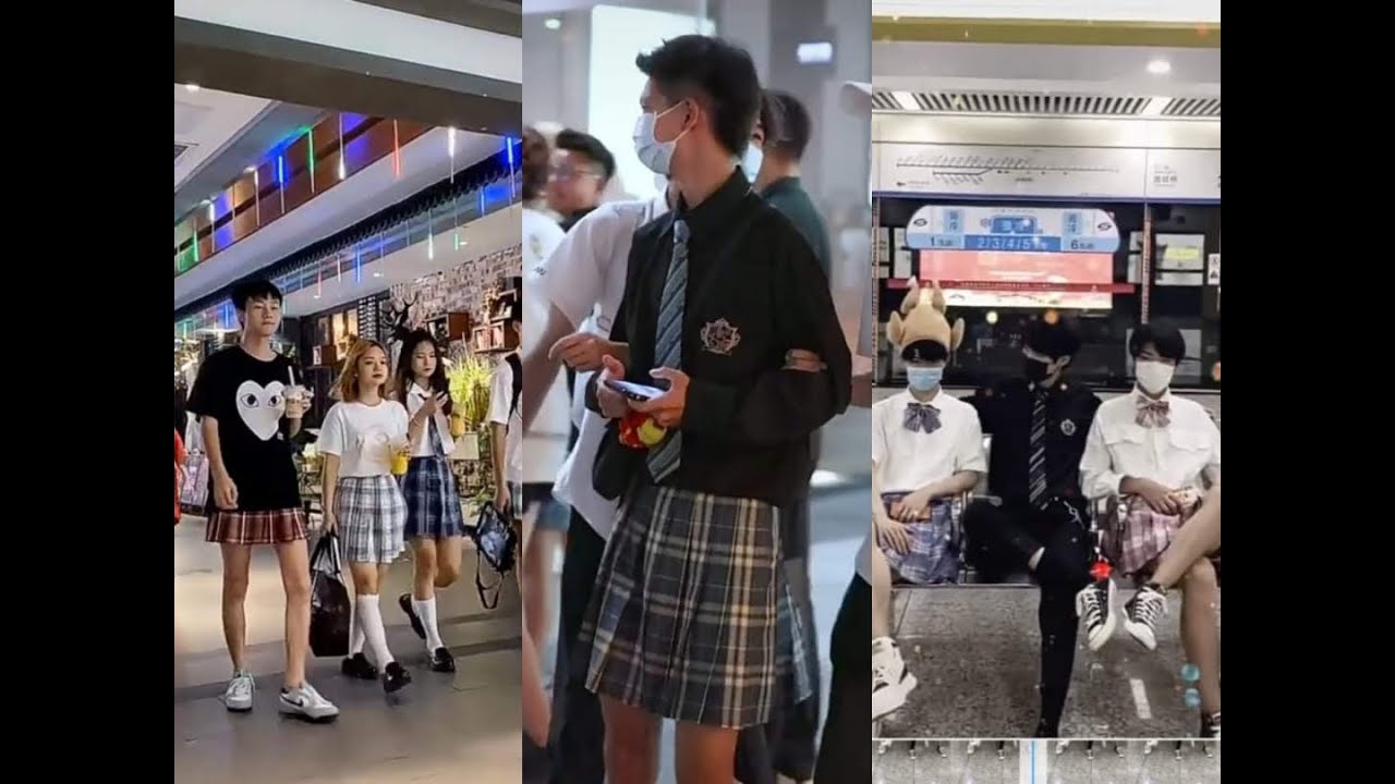 Boys wearing JK Uniform skirts ✨ [Douyin 抖音 Compilation]