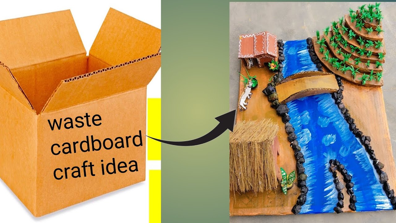 terrace farming model/step farming model/science project/3d model/best out of waste cardboard /craft