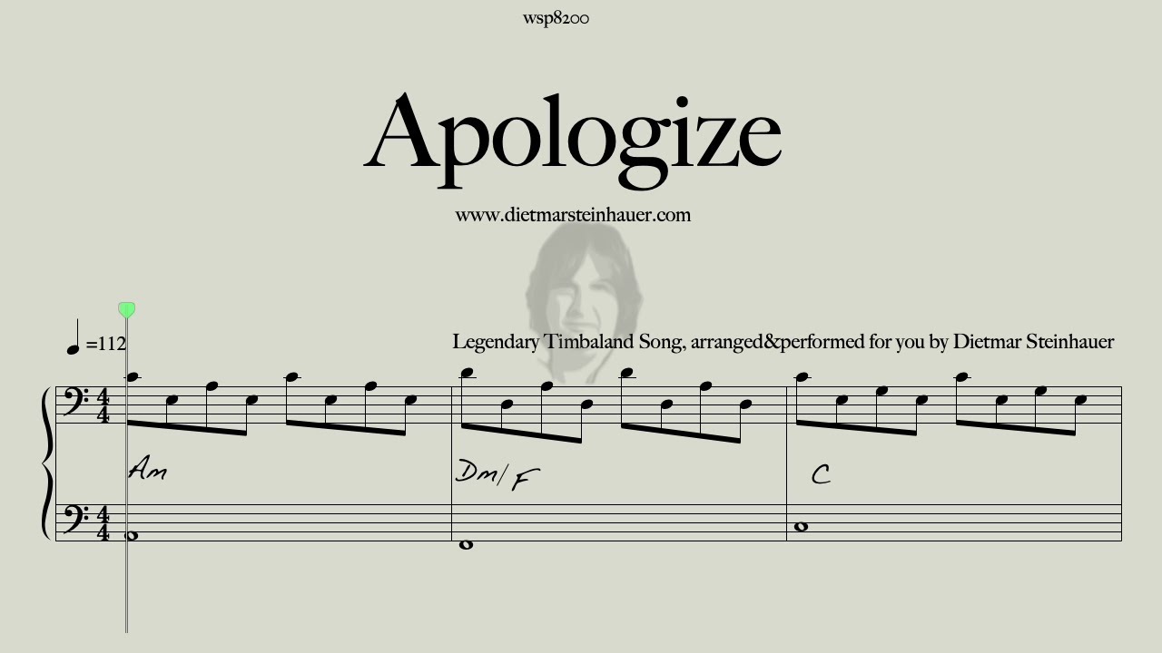 Apologize  -  2025  -  Easy Piano  -  Timbaland/ Ryan Tedder