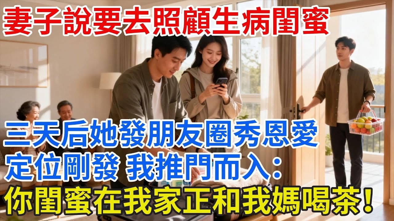 妻子説要去照顧生病閨蜜，我默默幫她收拾行李，三天後她發朋友圈秀恩愛，定位剛發，我推門而入：你閨蜜在我家，正和我媽喝茶！#【雲帆記事】#完結#小説#爽文#故事頻道#愛情#情感#完整版