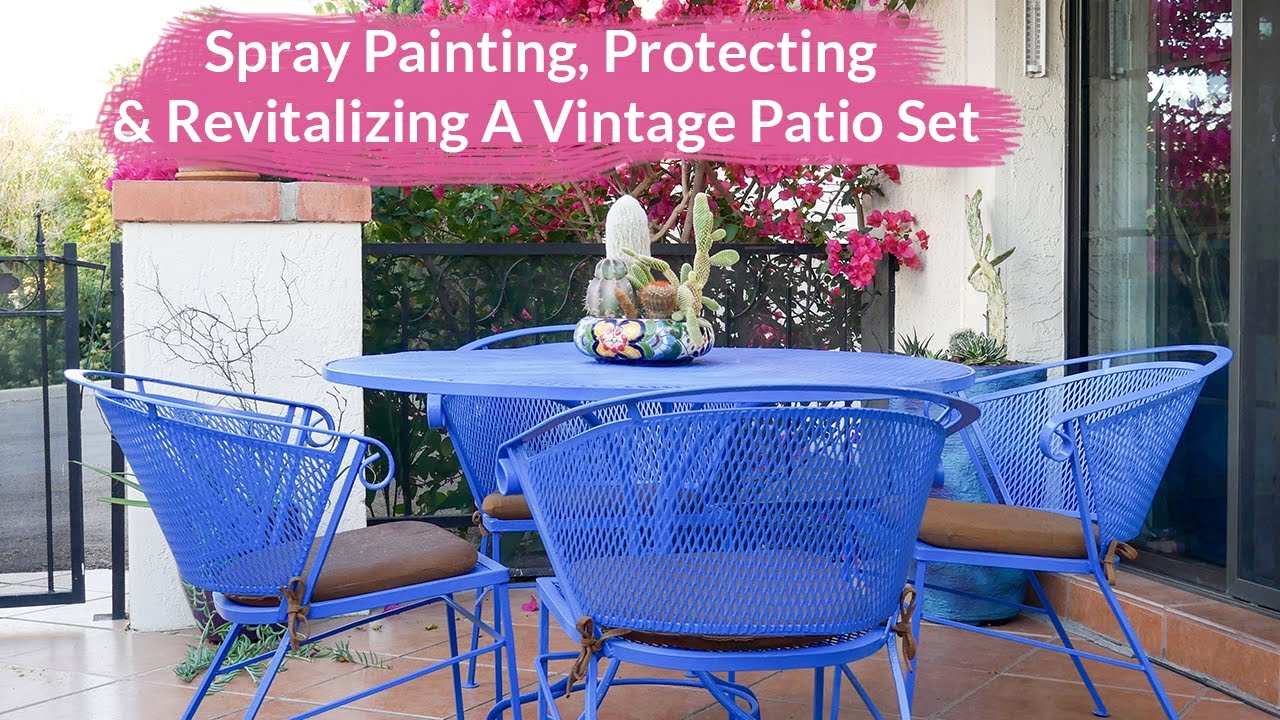 Spray Painting, Protecting & Revitalizing A Vintage Metal Patio Set / Joy Us Garden