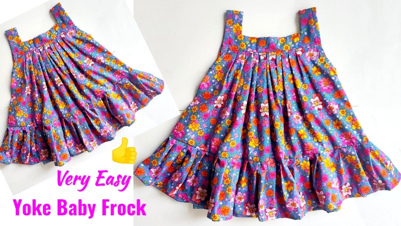 Very Easy Yoke Baby Frock cutting and stitching Full tutorial