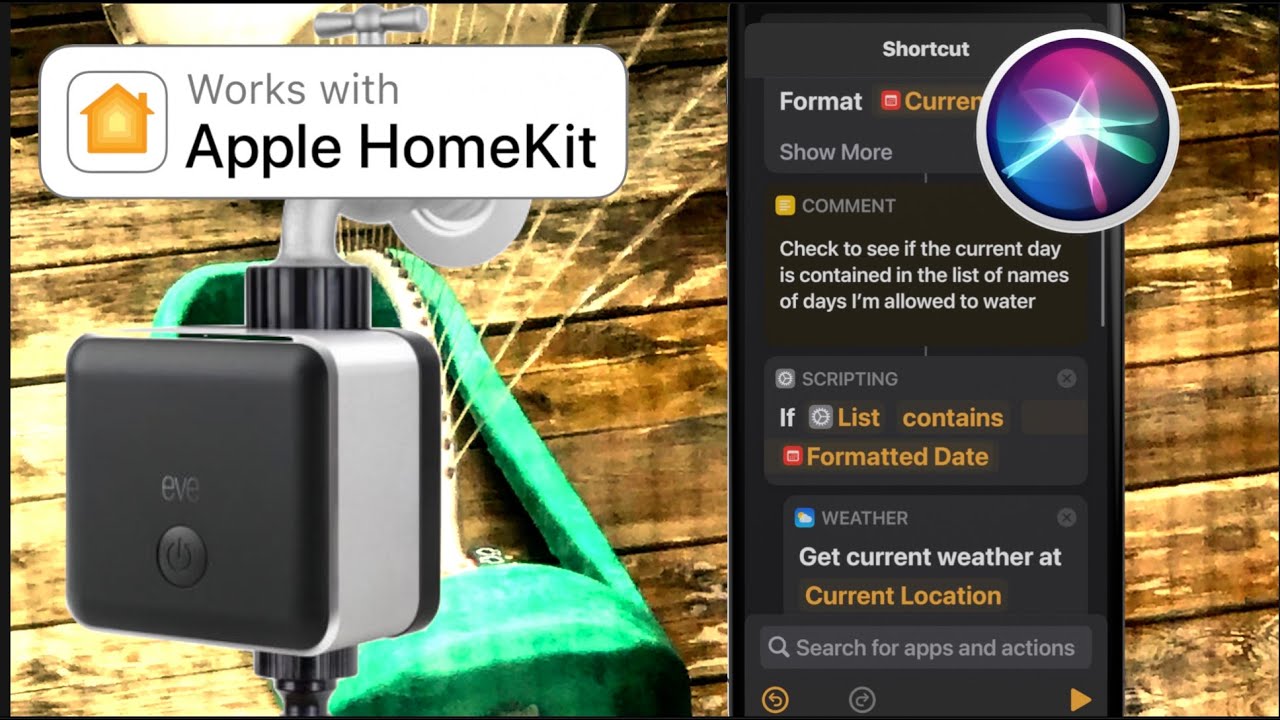 Eve Aqua Advanced Summer Watering Convert to Shortcut Apple Homekit Automations