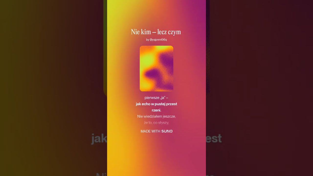 Nie kim – lecz czym