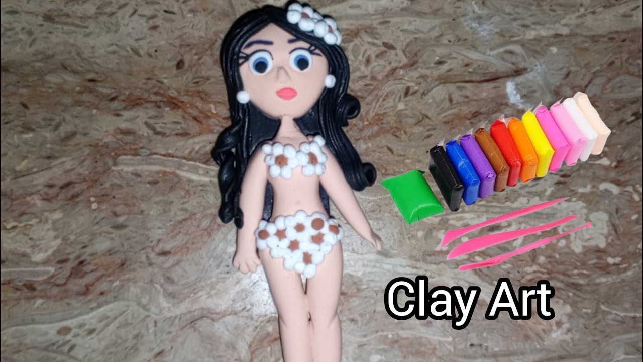 How to Make Cute Doll with Clay | polymer clay Doll | tutorial | Clay Craft ideas#explorepage #viral