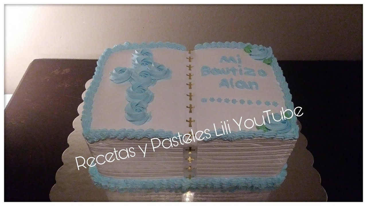 Pastel de Bautizo 👼 en Forma de Biblia 📖