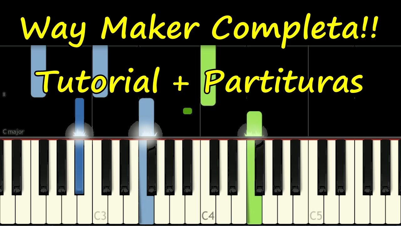 WAY MAKER Piano Tutorial COMPLETO Sinach Cover Facil + Partitura PDF Sheet Music Easy Midi