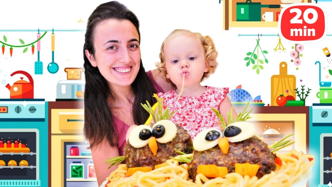 Sevcan ve Derin ile gerçek yemek yapıyoruz: tavuk suyu çorbası ve makarna! Çocuk videoları.