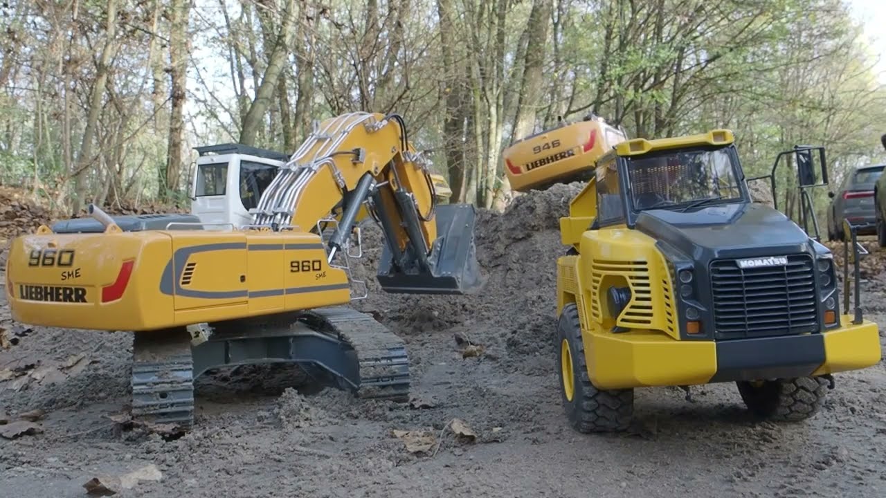 RC Construction ACTION -  Premacon 960 SME + Fumotec HM300 dumper +WA475-10 wheelloader