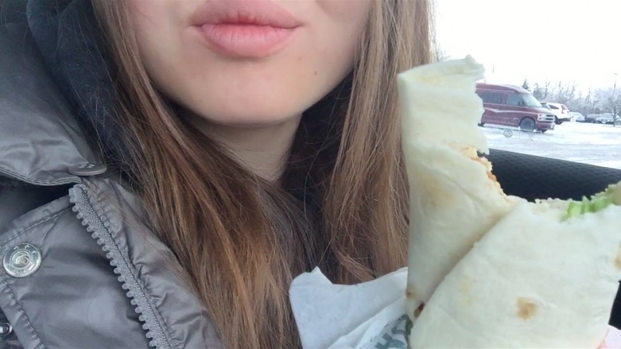 ASMR McDonalds Crispy Chicken Wrap and Hot Chocolate