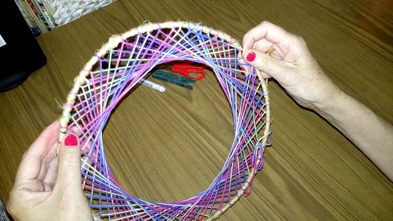 ❄️🧵 Punto 33 🧵 Marco Tejido para Atrapasueños 🧶 Ponto p/ Filtro dos Sonhos 🎨 Point for Dreamcatcher