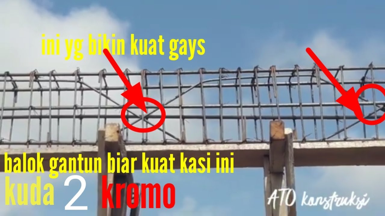 Cara pembesian balok gantung 8 meter [iron beam suspension]