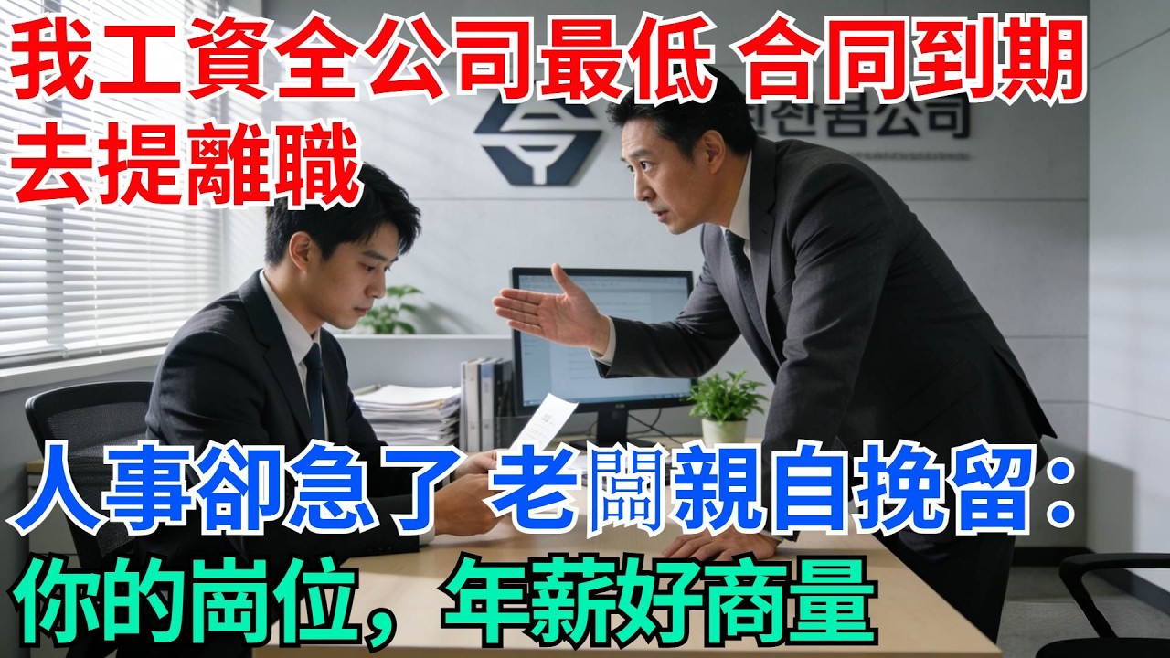 我工資全公司最低，合同到期前我去提離職，人事卻急了，老闆親自登門來挽留：你的崗位，年薪好商量【奇趣天下】#職場逆襲#職場智慧#爽文職場#工作日常#完結爽文