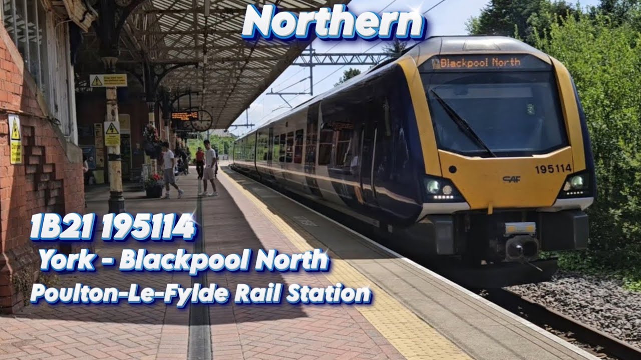 Northern 195114 Running 1B21 York To Blackpool North At Poulton-Le-Fylde On 2 Engines 3 Car Train
