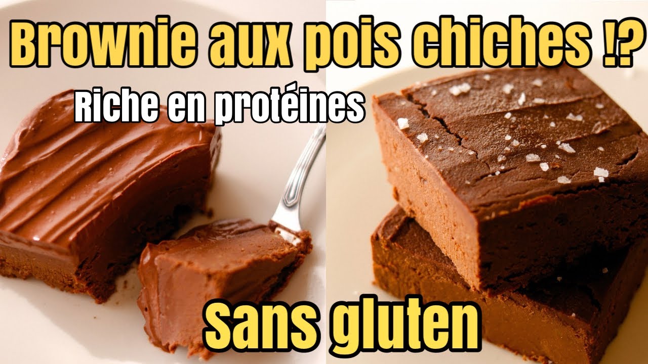 Brownie aux Pois chiches Protéiné ( sans sucre ) | Surprenant et délicieux !