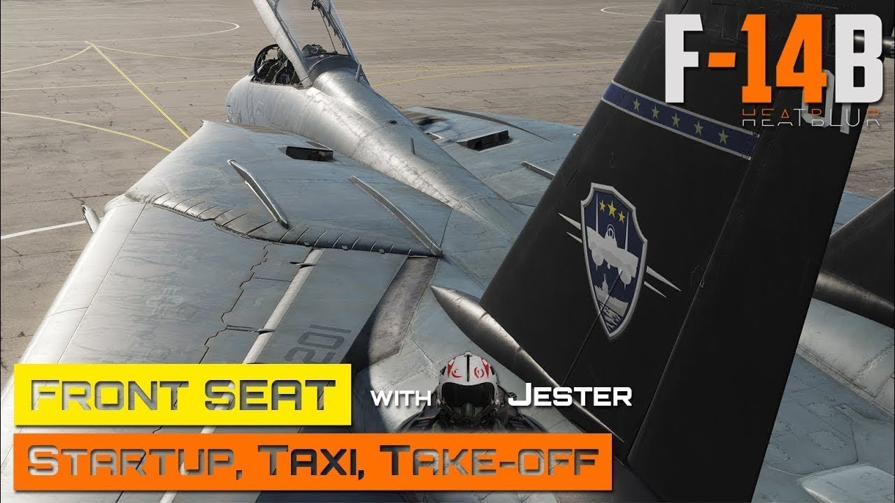DCS World - F 14 - Переднее сиденье - Запуск, руление, взлёт с Шутом