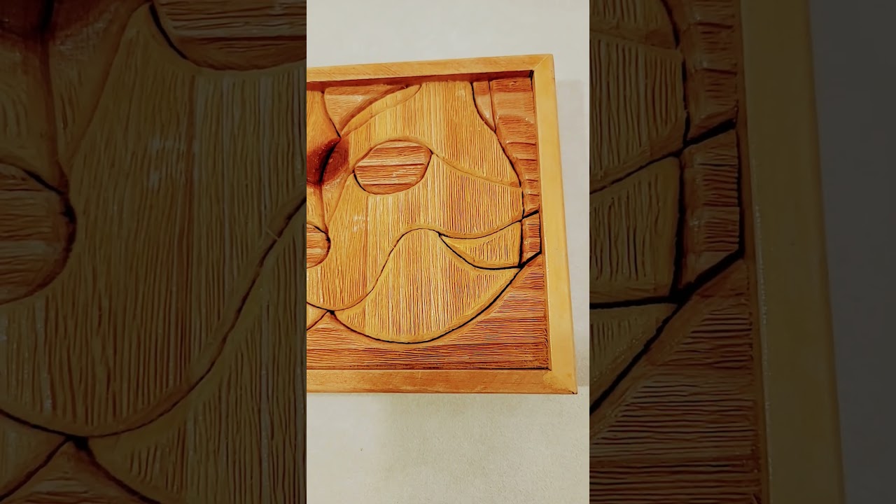 FOR SALE Carved Wood Cat Face Framed Art $15 + shipping #shorts #woodcarving #woodworking #cat