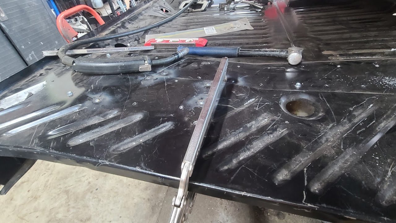 installing the trunk pan in the General Lee