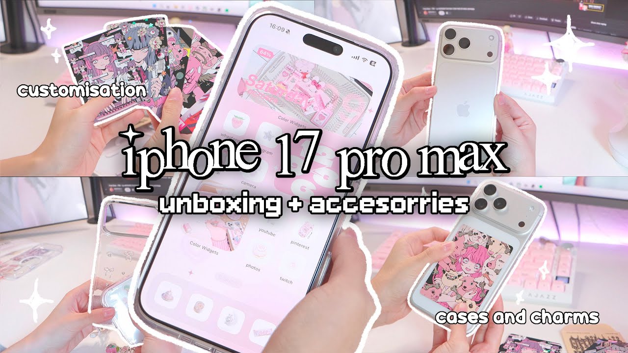 iphone 17 pro max silver 512gb unboxing 🎀🍥  ⋆.𐙚 ̊  ios26,  customisation, aesthetic accessories