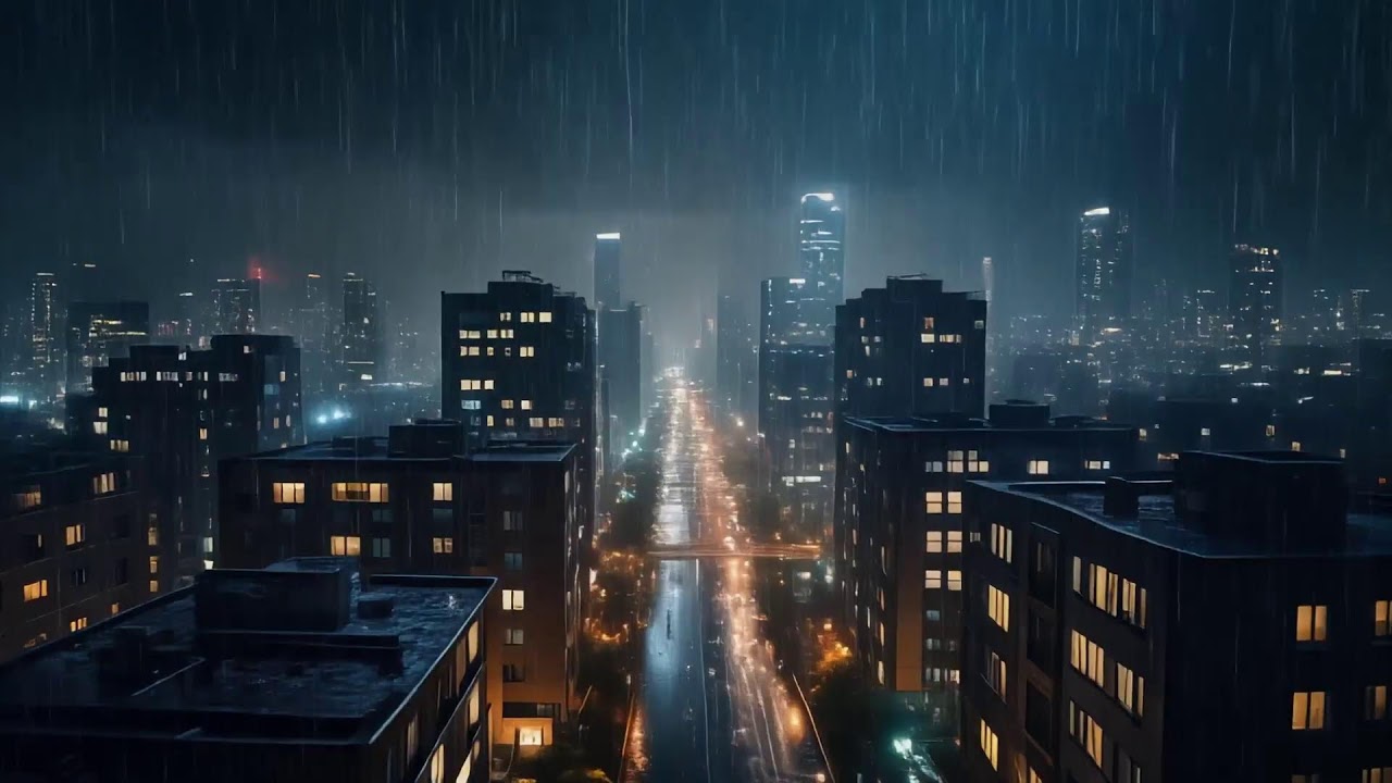 LIVE Rainy City Night 🌧️ | Deep Sleep • Relax • Focus | Urban Rain Ambience