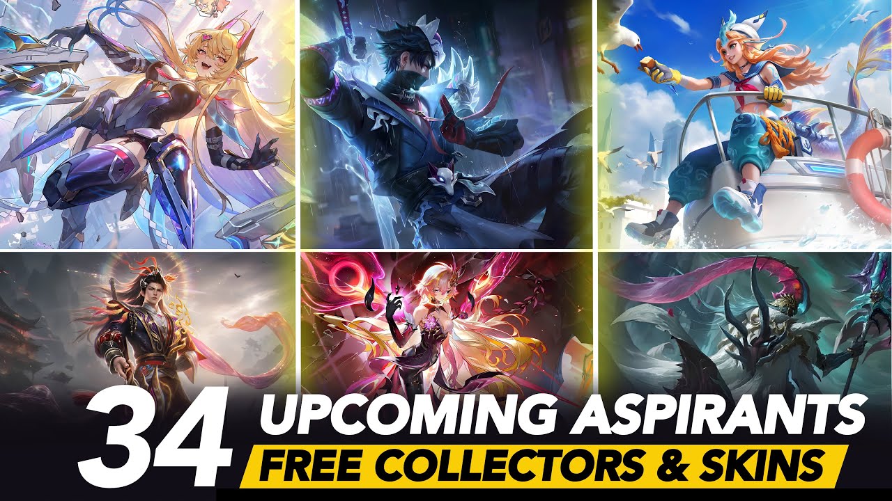 34 UPCOMING ASPIRANTS 5.0 SKINS| COLLECTORS| EPIC| CREATE| ELITE| OPTIMISED SKIN & FREE SKINS INTROS