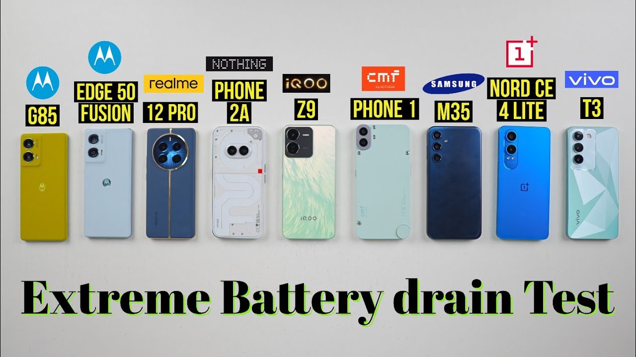 Samsung M35 / Moto Edge 50 Fusion / CMF Phone 1 / 2A / Vivo T3 / Nord CE 4 Lite - Battery Drain Test