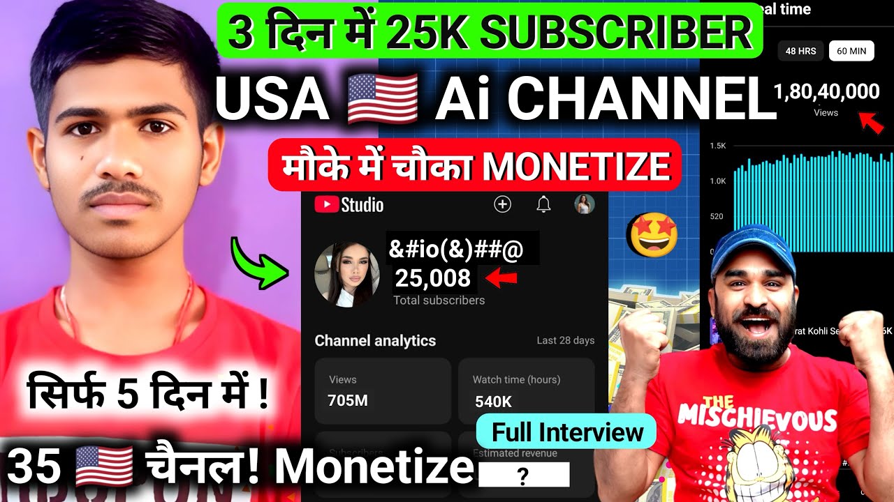 बाप रे!😎 USA 🇺🇸 Ai Video डालके 35 USA Channel Monetize ✅ || 2026 || Ai Se Video kaise banaye
