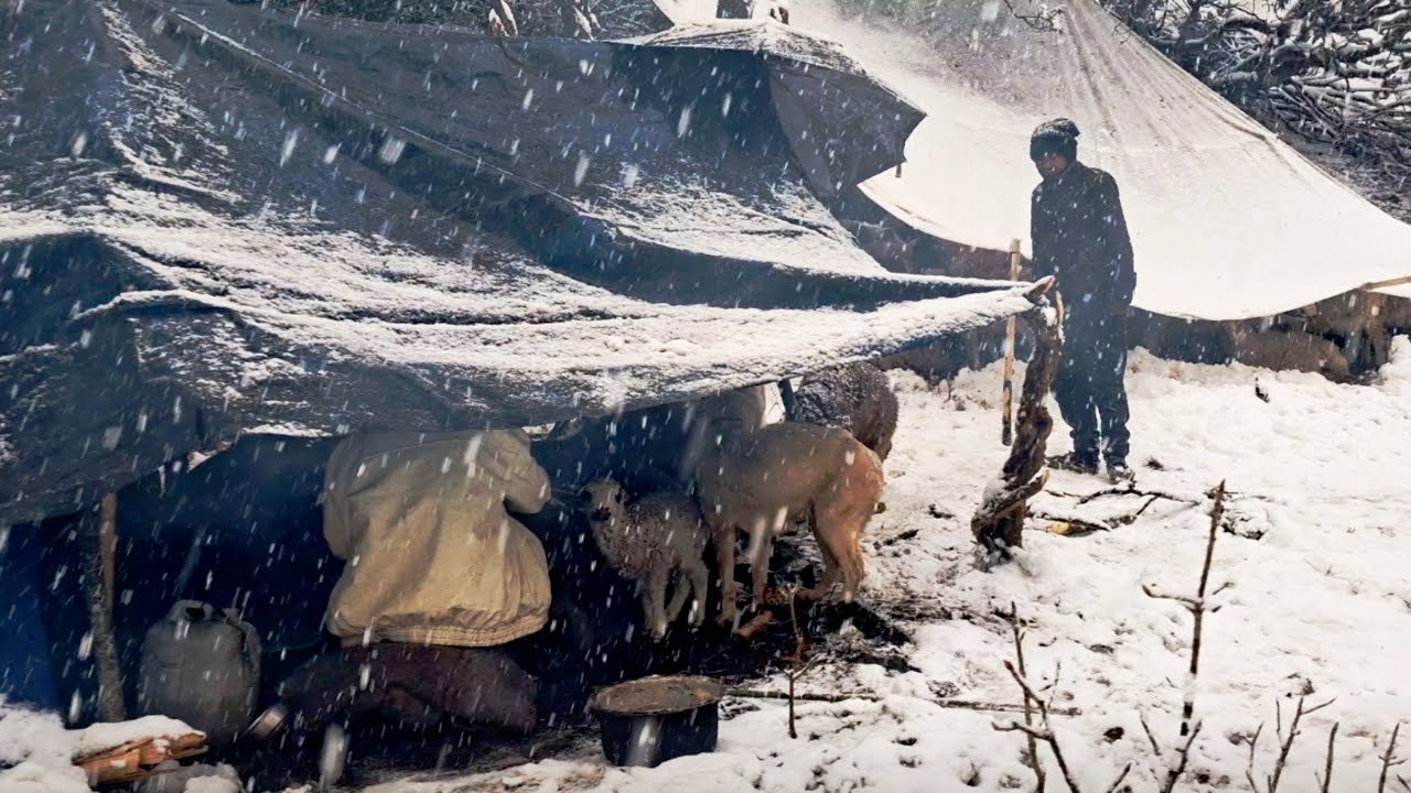 A Surviving Life The Coldest Winter In Nepali Mountains || A Village True Story of Living In Tent 🌧️