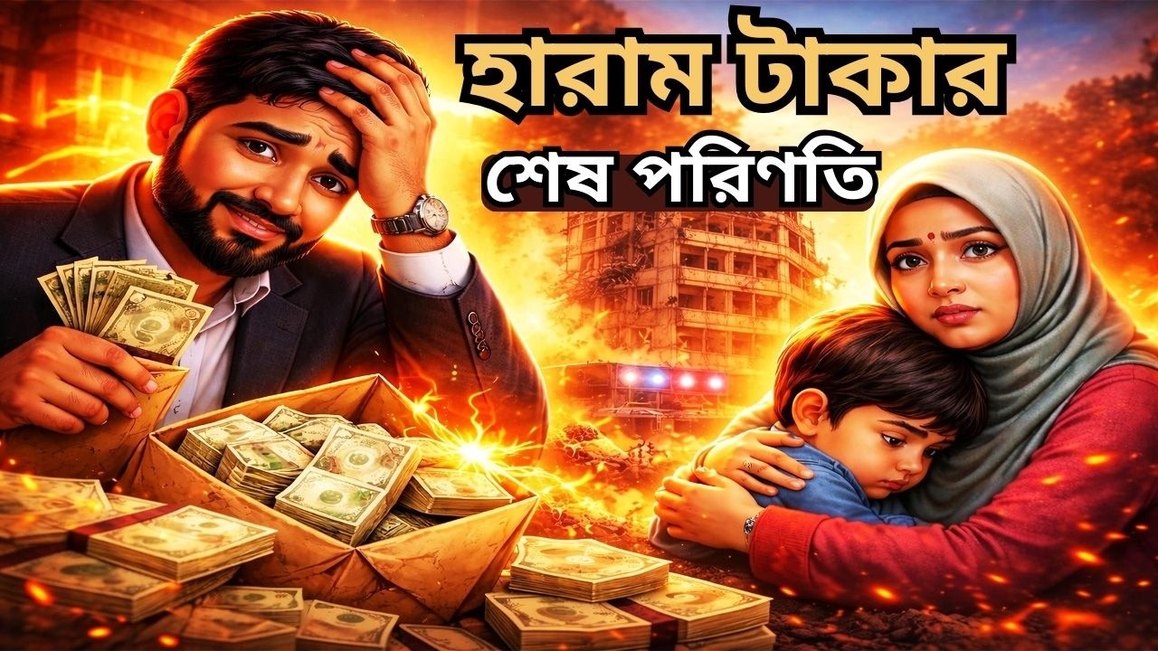 হারাম টাকার শেষ পরিণতি | ঘুষের টাকা জীবনে কী করে? | Bangla Islamic Story | Halal vs Haram Income