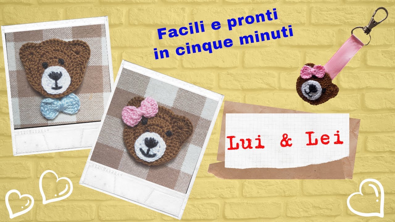 Baby orsetti a uncinetto facili, con schema passo passo. Crochet baby bear. Tutorial with pattern.